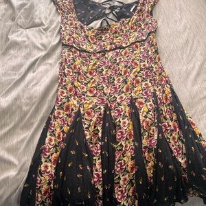 Free People Black Floral Dress